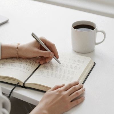 Person journaling about prayer experiences